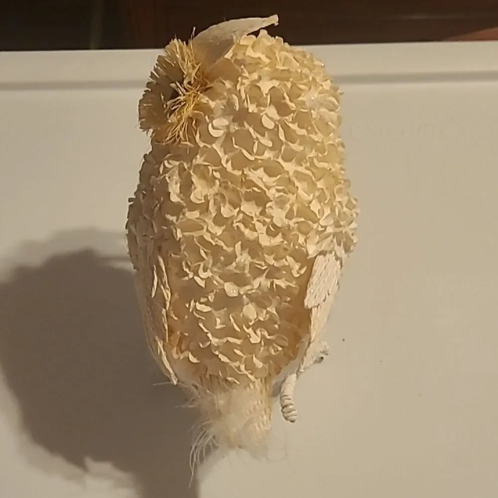 Decorative Owl Figurine in Cream and Yellow